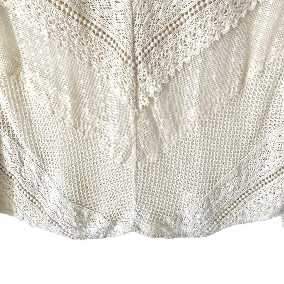 Sundance Cream Lace For Days Crochet Sheer Ivory Top size XS - Picture 4 of 8